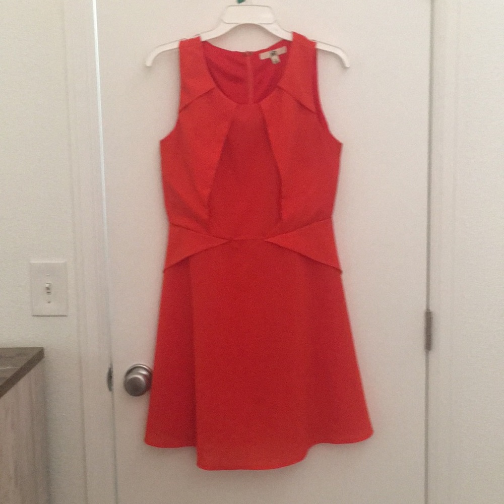 Red orange detail dress